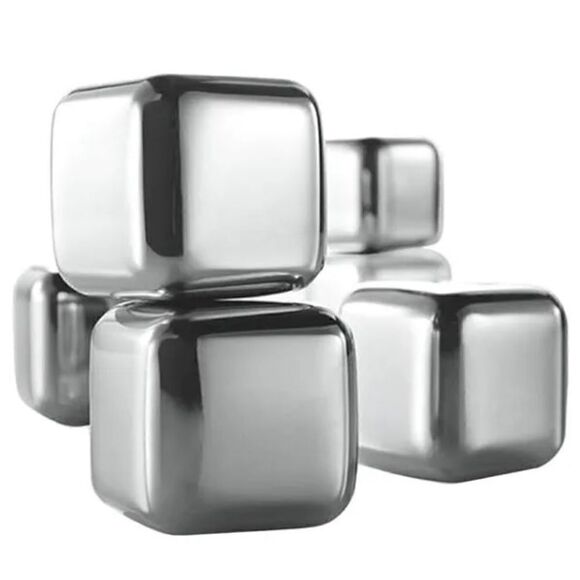 Brookstone metal n’ice cubes for drinks 6 cubes per container stainless steel - Picture 6 of 6